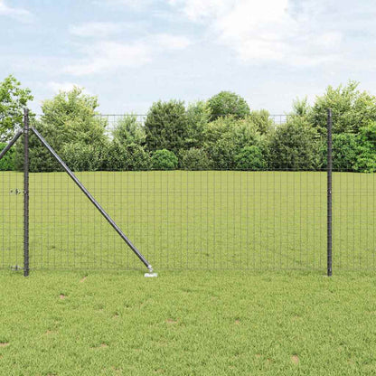 Fence with Post Grey 1 x 25 m Steel and PVC
