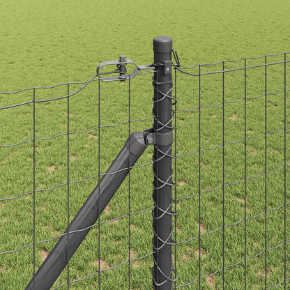 Fence with Post Grey 1.2 x 25 m Steel and PVC