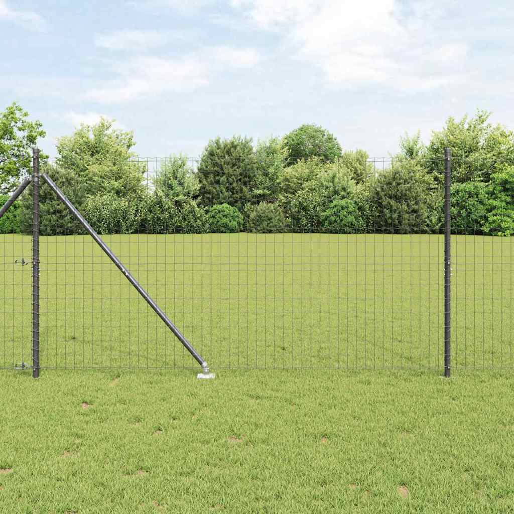 Fence with Post Grey 1.2 x 25 m Steel and PVC