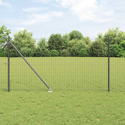 Fence with Post Grey 1.2 x 25 m Steel and PVC