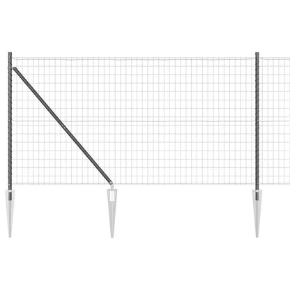 Fence with Post Grey 1.2 x 25 m Steel and PVC
