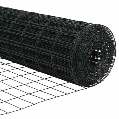 Euro Fence with Spikes 25 x 1 m PVC-Coated Steel Grey Mesh