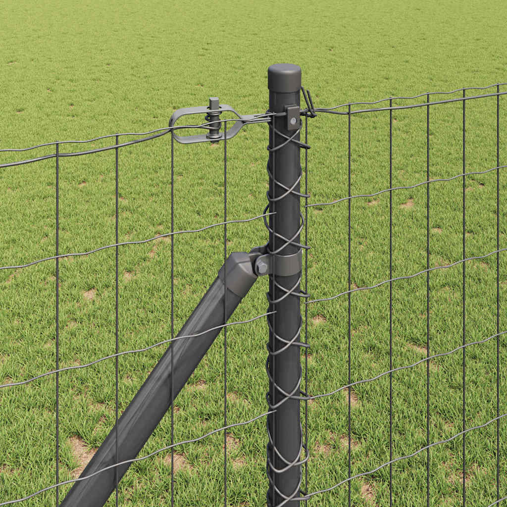 Euro Fence with Spikes 25 x 1.2 m PVC-Coated Steel Grey Mesh