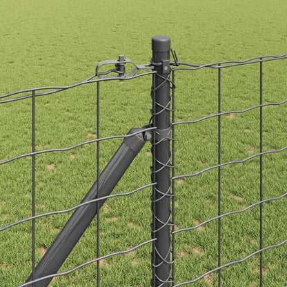 Euro Fence with Spikes 25 x 1.2 m PVC-Coated Steel Grey Mesh