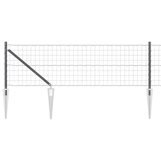 Euro Fence with Spikes 10 x 0.4 m PVC-Coated Steel Grey Mesh