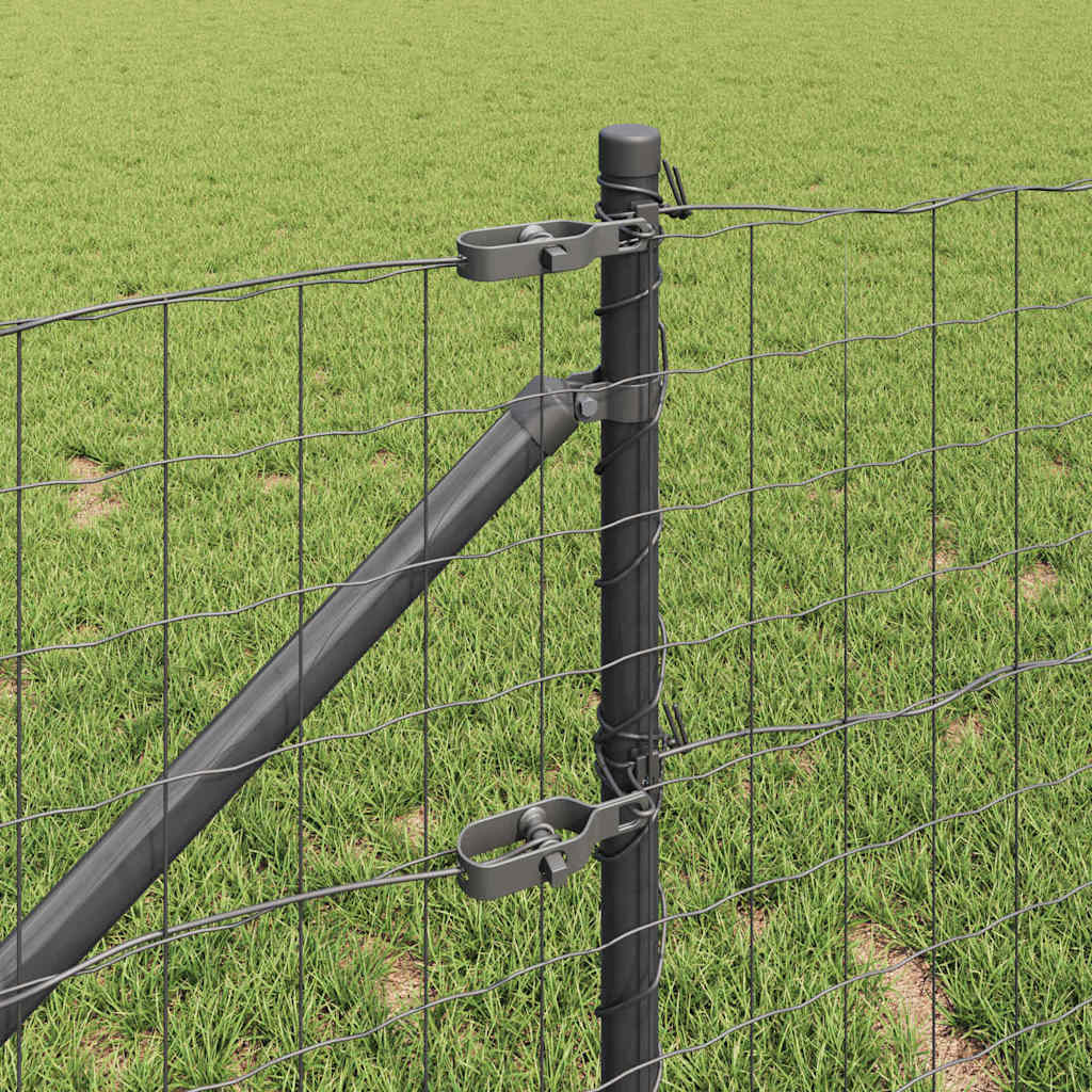 Euro Fence with Spikes 10 x 1 m PVC-Coated Steel Grey Mesh