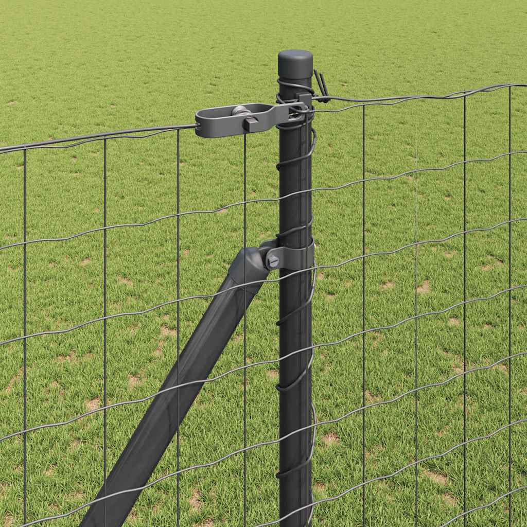 Euro Fence with Spikes 10 x 1.6 m PVC-Coated Steel Grey Mesh