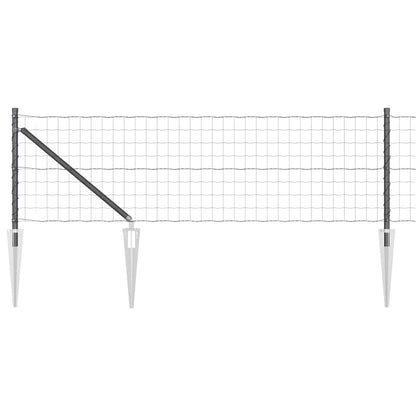 Euro Fence with Spikes 25 x 0.8 m PVC-Coated Steel Grey Mesh