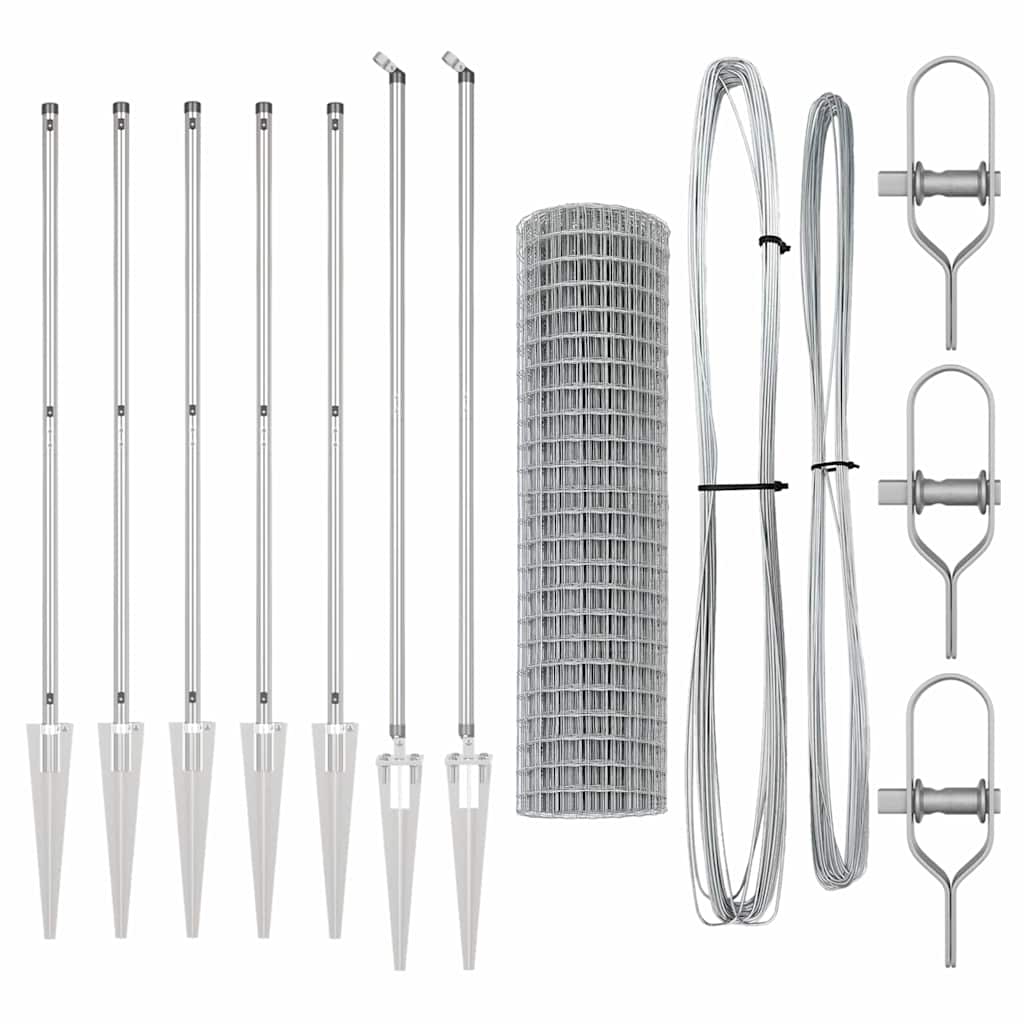 Outdoor Euro Fence with Spikes 10 x 1.2 m Galvanised Steel Mesh