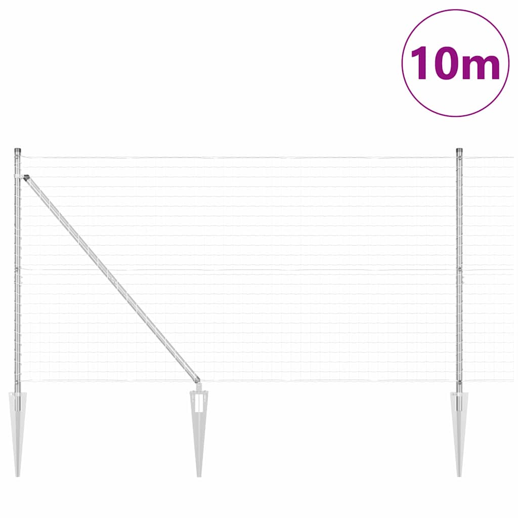 Outdoor Euro Fence with Spikes 10 x 1.2 m Galvanised Steel Mesh