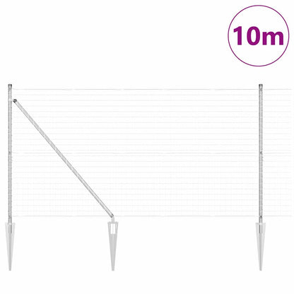Euro Fence with Spikes 10 x 1.4 m Galvanised Steel Silver Mesh