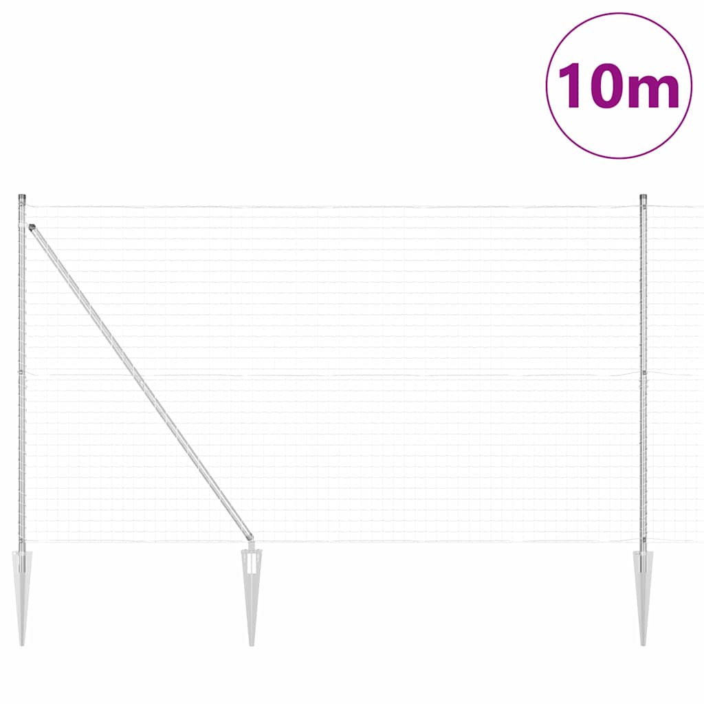 Outdoor Euro Fence with Spikes 10 x 1.5 m Galvanised Steel Mesh