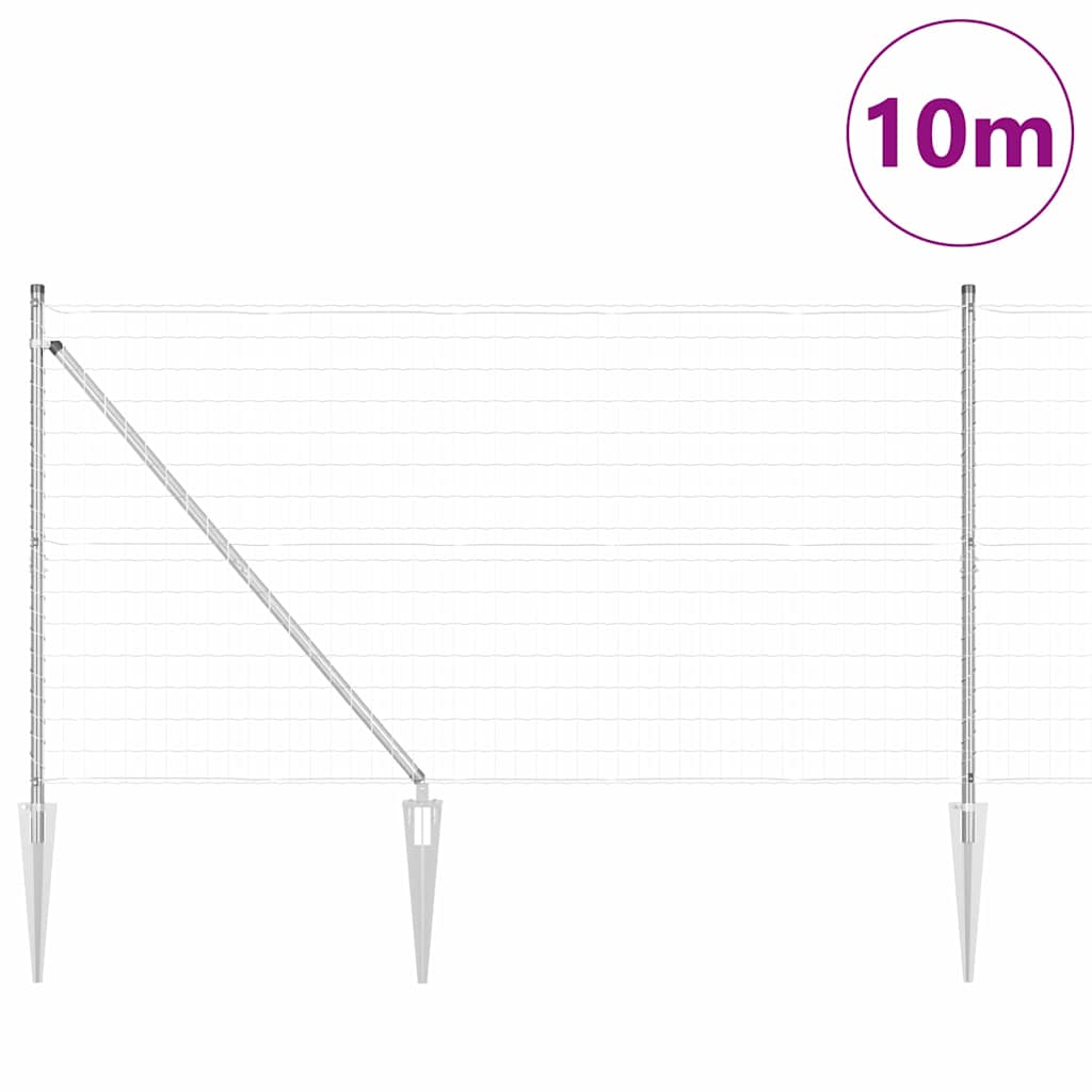 Outdoor Euro Fence with Spikes 10 x 1.2 m Galvanised Steel Mesh