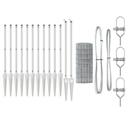 Outdoor Euro Fence with Spikes 10 x 0.6 m Galvanised Steel Mesh