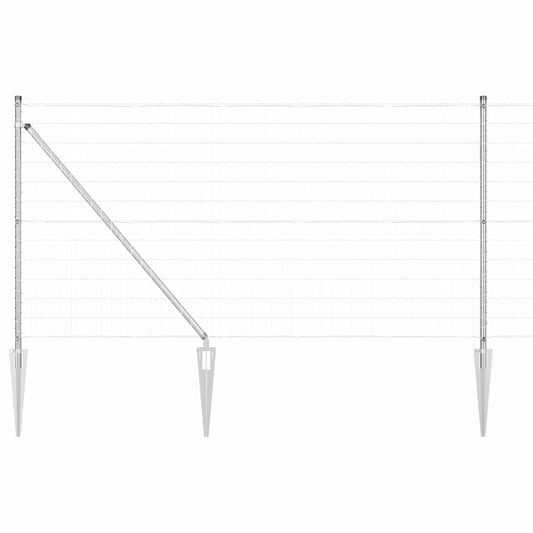 Outdoor Euro Fence with Spikes 10 x 1 m Galvanised Steel Silver