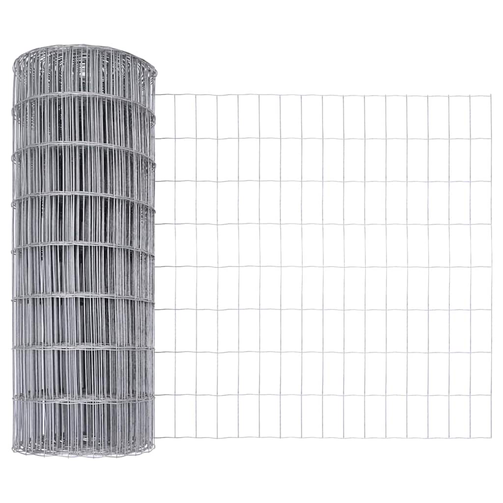 Outdoor Euro Fence with Spikes 10 x 1 m Galvanised Steel Silver