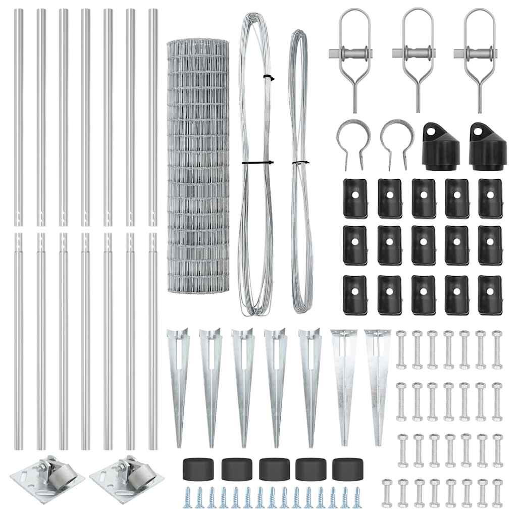 Outdoor Euro Fence with Spikes 10 x 1.2 m Galvanised Steel Mesh