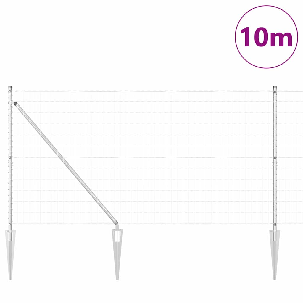 Outdoor Euro Fence with Spikes 10 x 1.2 m Galvanised Steel Mesh