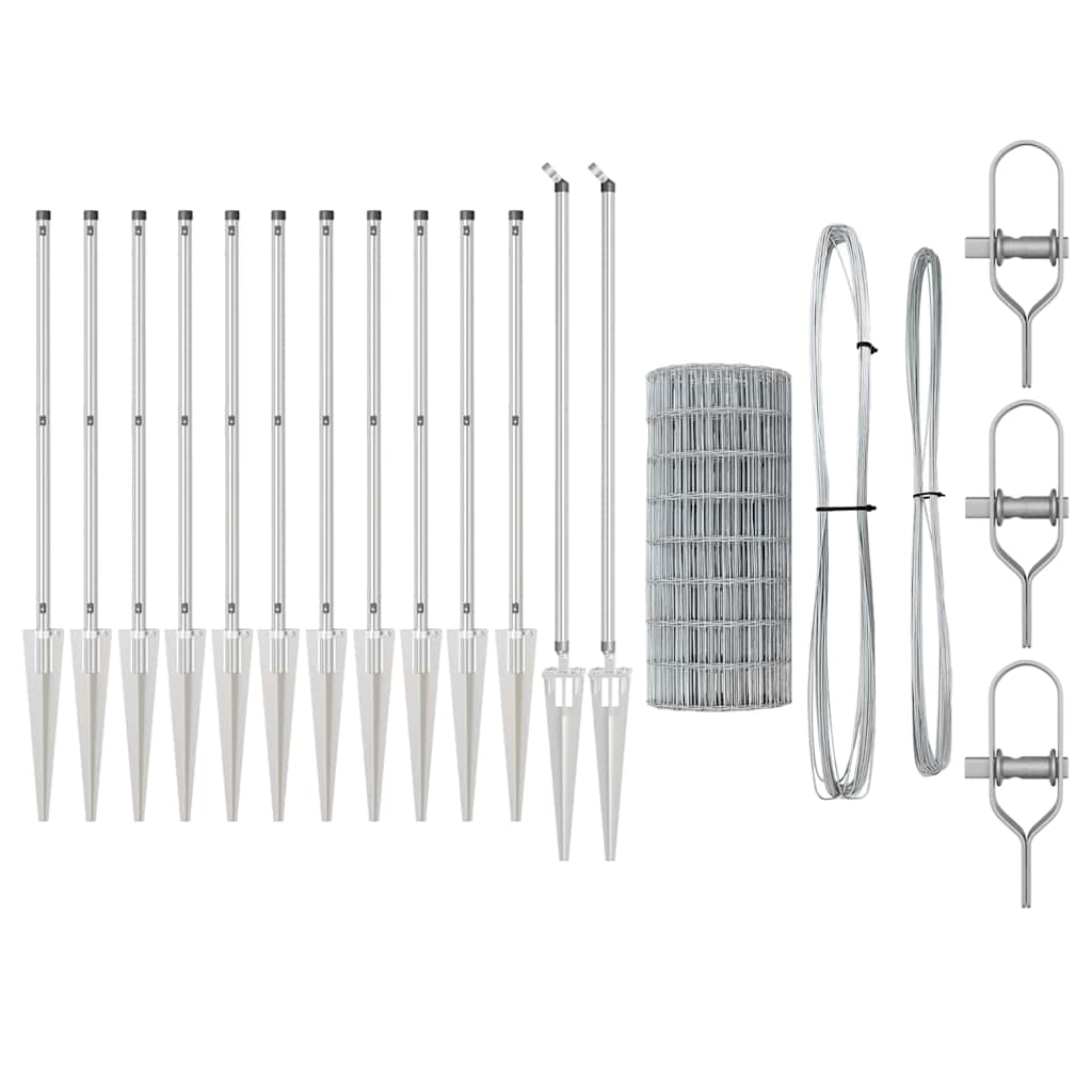 Outdoor Euro Fence with Spikes 10 x 0.8 m Galvanised Steel Mesh