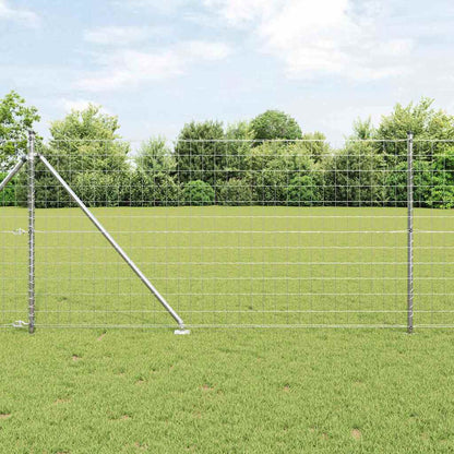 Outdoor Euro Fence with Spikes 10 x 1 m Galvanised Steel Silver