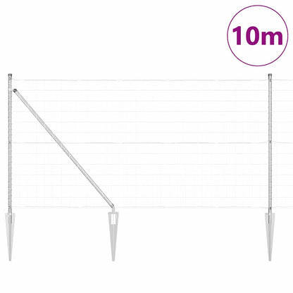 Outdoor Euro Fence with Spikes 10 x 1 m Galvanised Steel Silver