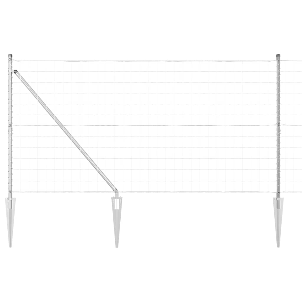 Euro Fence with Spikes 10 x 1.2 m Galvanised Steel Silver Mesh