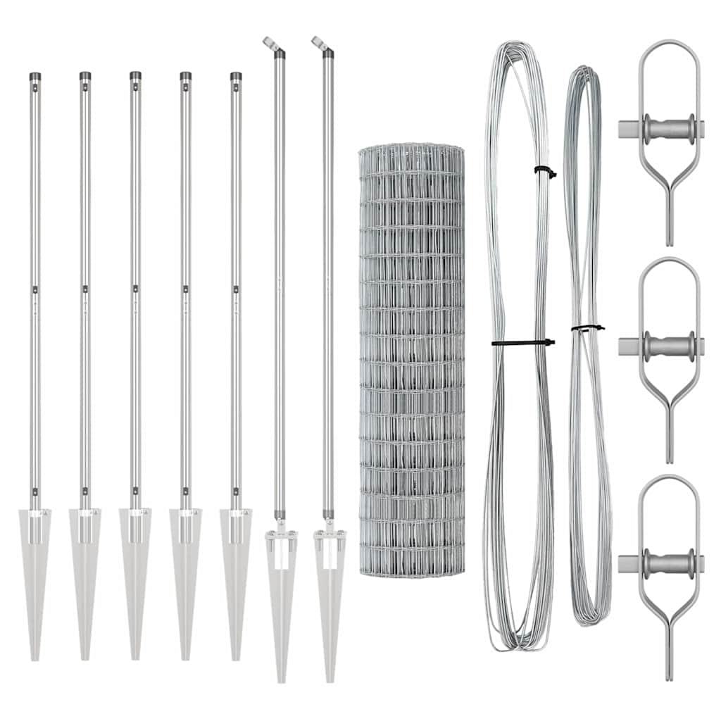 Outdoor Euro Fence with Spikes 10 x 1.4 m Galvanised Steel Mesh