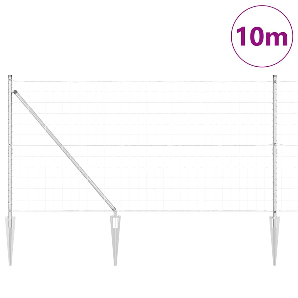 Outdoor Euro Fence with Spikes 10 x 1.4 m Galvanised Steel Mesh