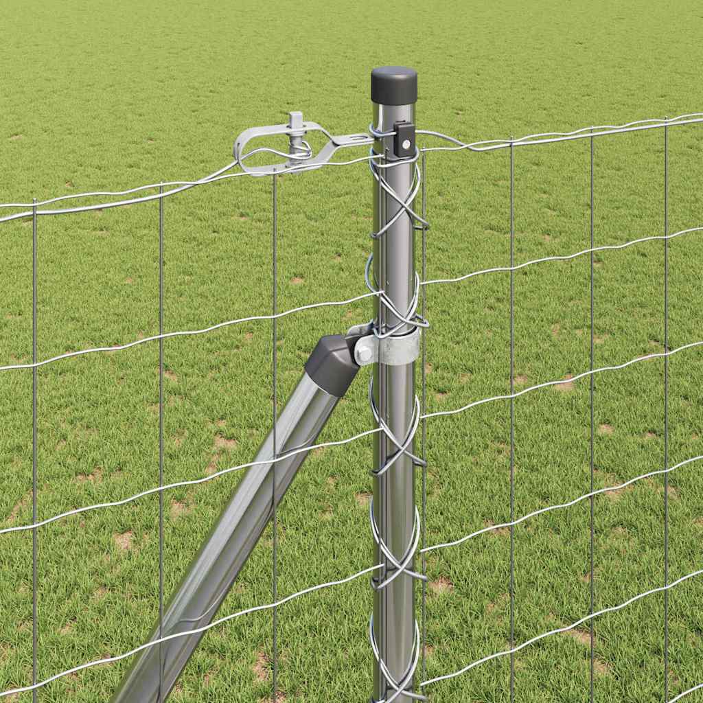 Euro Fence with Spikes 10 x 1.6 m Galvanised Steel Silver Mesh