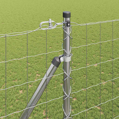Euro Fence with Spikes 10 x 1.6 m Galvanised Steel Silver Mesh