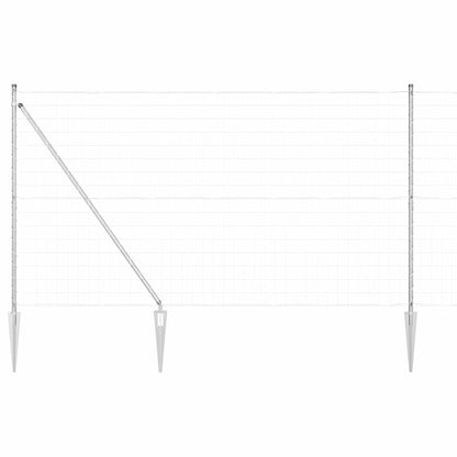 Euro Fence with Spikes 10 x 1.6 m Galvanised Steel Silver Mesh