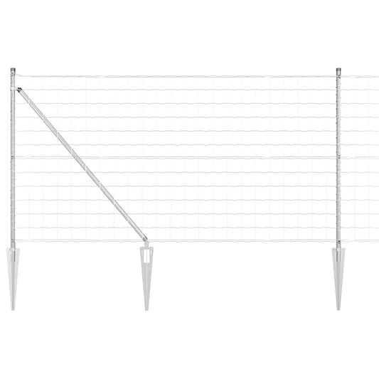 Outdoor Euro Fence with Spikes 10 x 1 m Galvanised Steel Silver