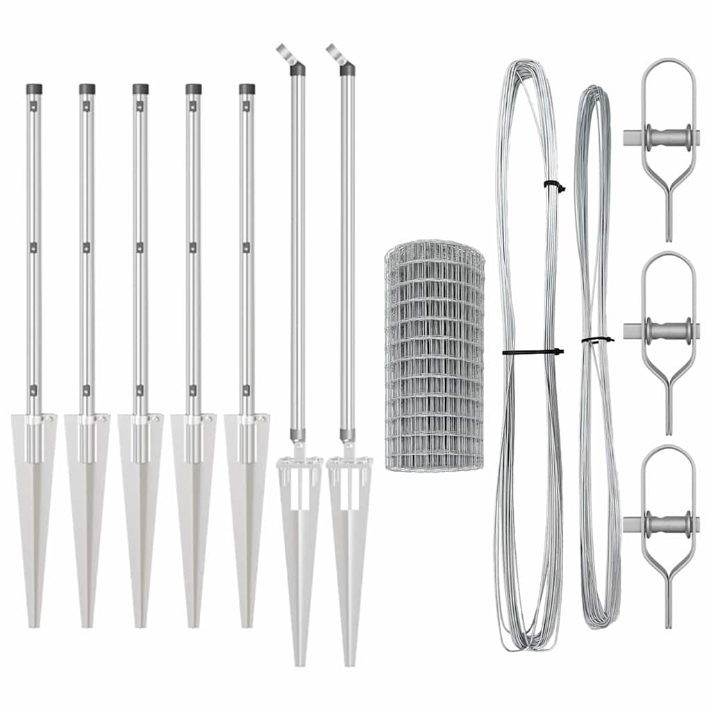 Outdoor Euro Fence with Spikes 10 x 0.8 m Galvanised Steel Mesh