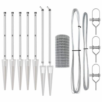 Outdoor Euro Fence with Spikes 10 x 0.8 m Galvanised Steel Mesh