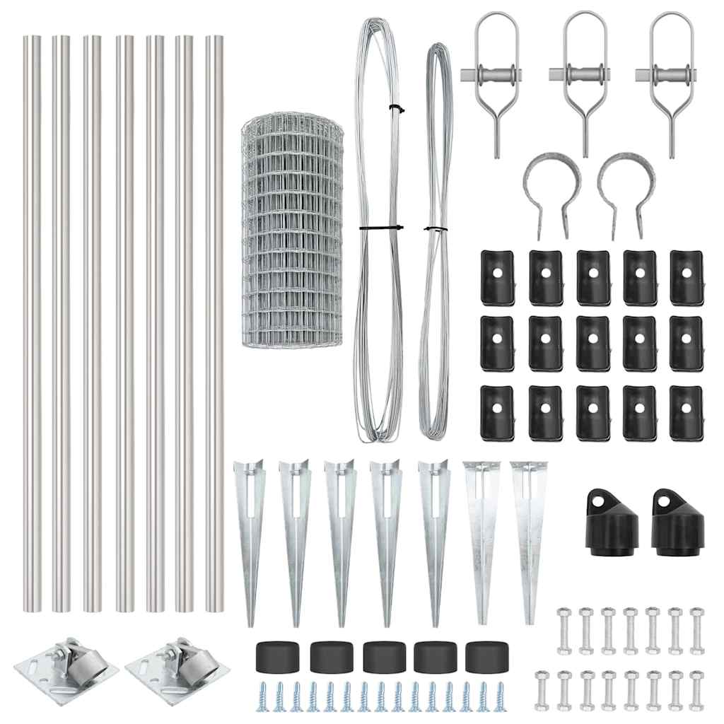 Outdoor Euro Fence with Spikes 10 x 0.8 m Galvanised Steel Mesh