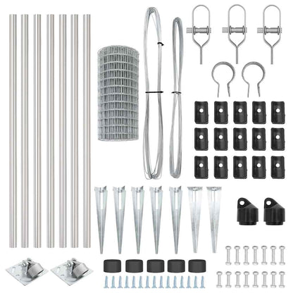 Outdoor Euro Fence with Spikes 10 x 0.8 m Galvanised Steel Mesh