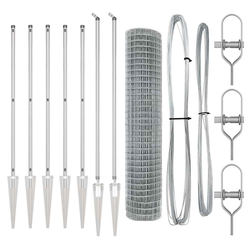 Outdoor Euro Fence with Spikes 10 x 1.5 m Galvanised Steel Mesh