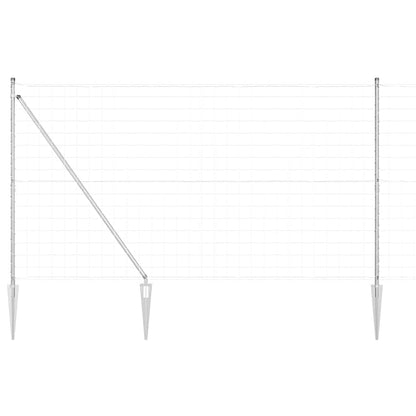 Euro Fence with Spikes 10 x 1.6 m Galvanised Steel Silver Mesh