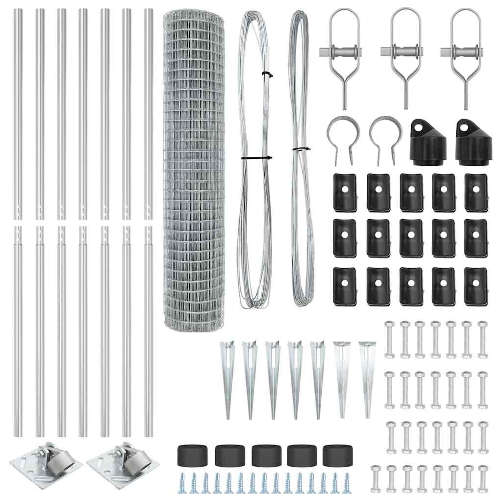 Euro Fence with Spikes 10 x 1.6 m Galvanised Steel Silver Mesh