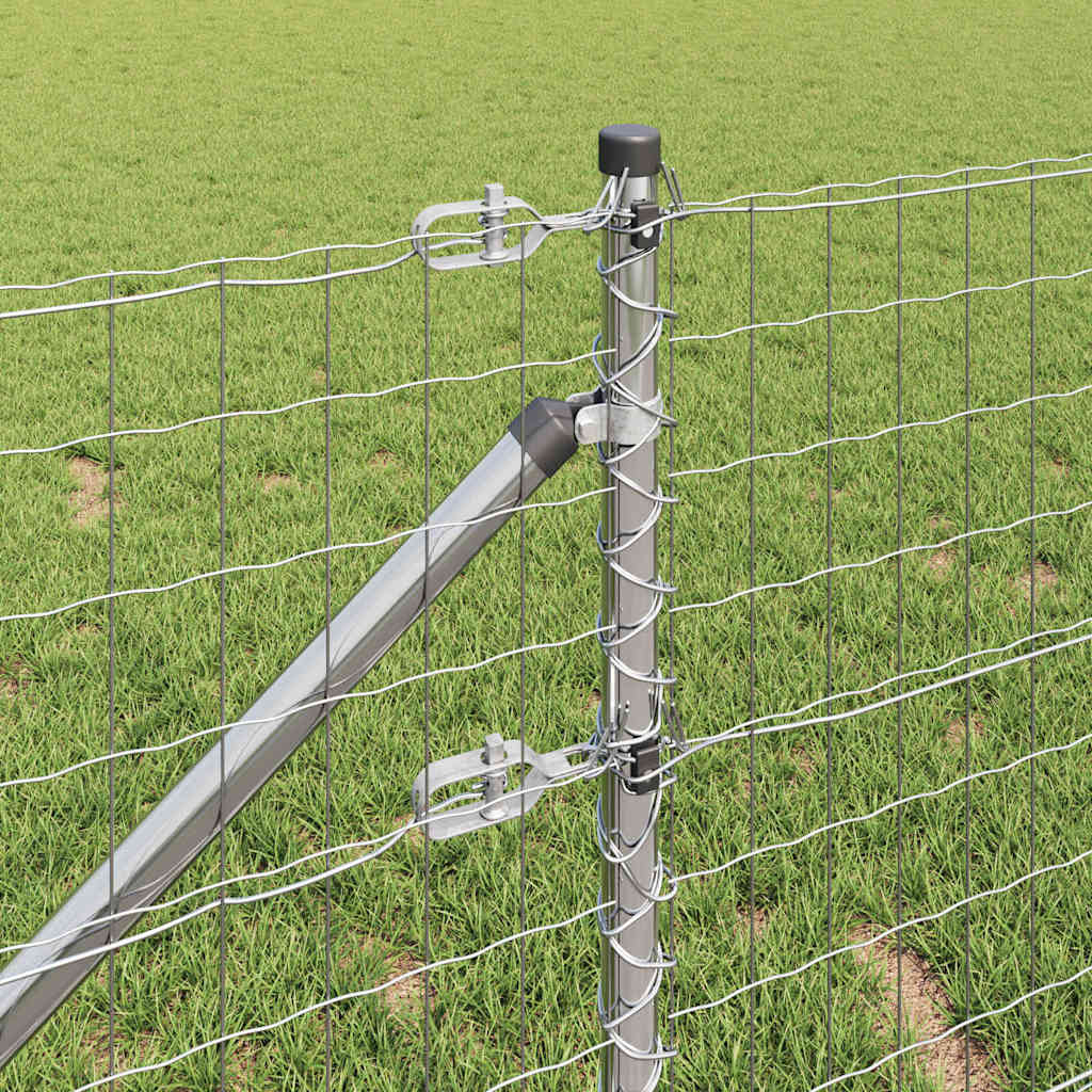 Outdoor Euro Fence with Spikes 25 x 1 m Galvanised Steel Silver