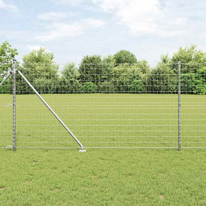 Outdoor Euro Fence with Spikes 25 x 1 m Galvanised Steel Silver