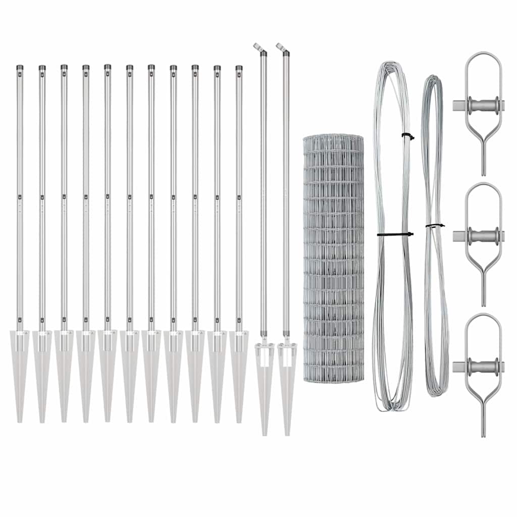 Outdoor Euro Fence with Spikes 25 x 1.2 m Galvanised Steel Mesh
