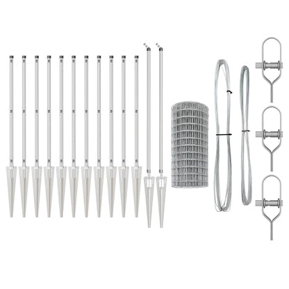 Outdoor Euro Fence with Spikes 25 x 0.8 m Galvanised Steel Mesh