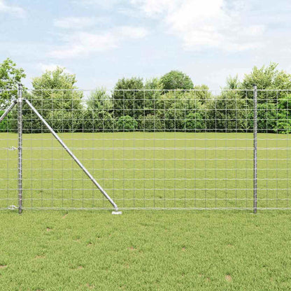 Outdoor Euro Fence with Spikes 25 x 1 m Galvanised Steel Silver