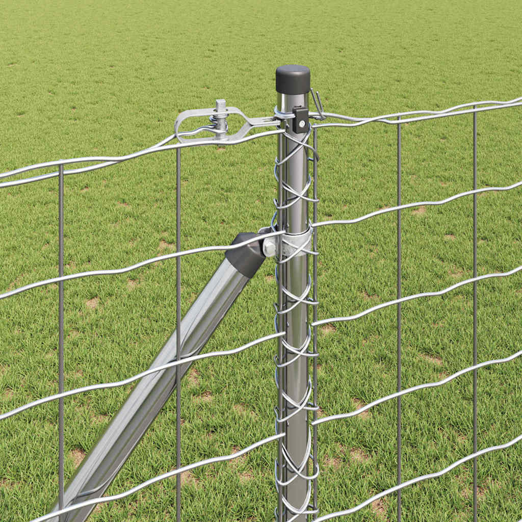 Euro Fence with Spikes 25 x 1.2 m Galvanised Steel Silver Mesh