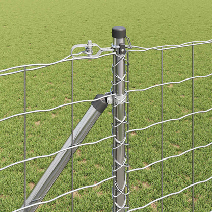 Euro Fence with Spikes 25 x 1.2 m Galvanised Steel Silver Mesh