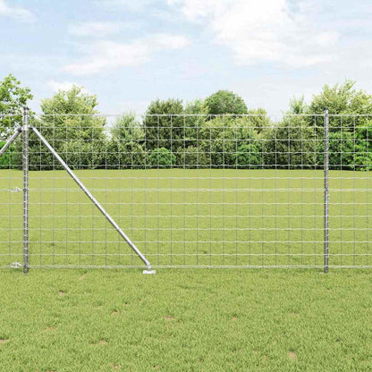 Euro Fence with Spikes 25 x 1.2 m Galvanised Steel Silver Mesh