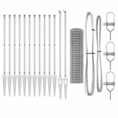 Euro Fence with Spikes 25 x 1.2 m Galvanised Steel Silver Mesh