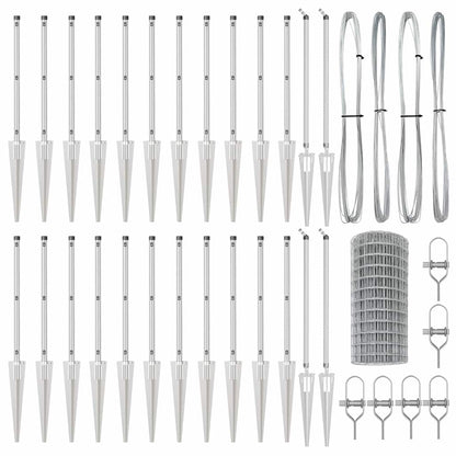 Outdoor Euro Fence with Spikes 50 x 0.6 m Galvanised Steel Mesh