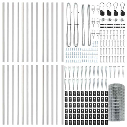 Outdoor Euro Fence with Spikes 50 x 0.6 m Galvanised Steel Mesh
